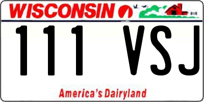WI license plate 111VSJ