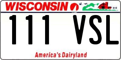 WI license plate 111VSL