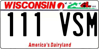 WI license plate 111VSM