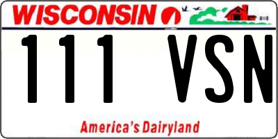 WI license plate 111VSN