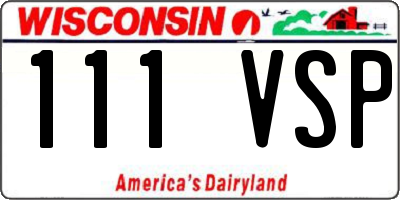 WI license plate 111VSP