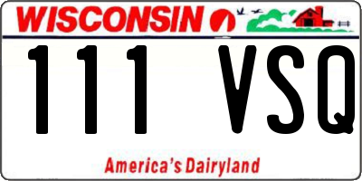 WI license plate 111VSQ
