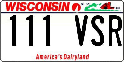 WI license plate 111VSR