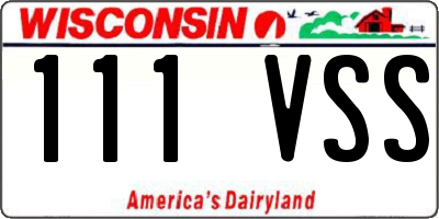 WI license plate 111VSS