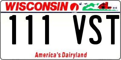 WI license plate 111VST