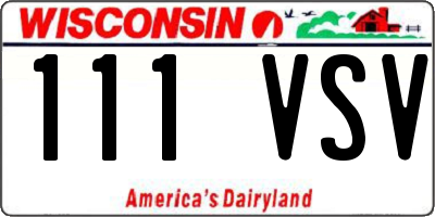 WI license plate 111VSV