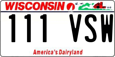 WI license plate 111VSW