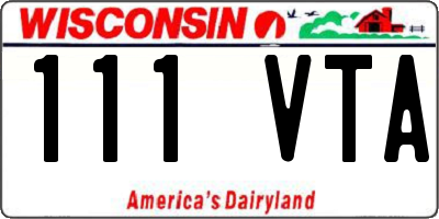 WI license plate 111VTA