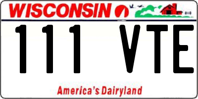 WI license plate 111VTE