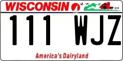 WI license plate 111WJZ