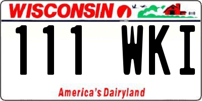 WI license plate 111WKI