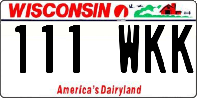 WI license plate 111WKK