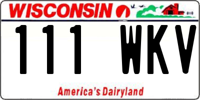 WI license plate 111WKV