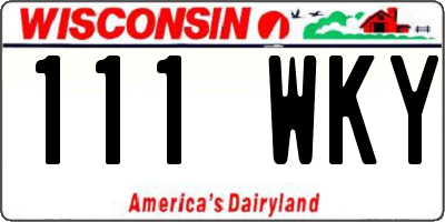 WI license plate 111WKY