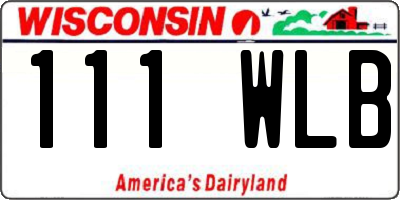 WI license plate 111WLB