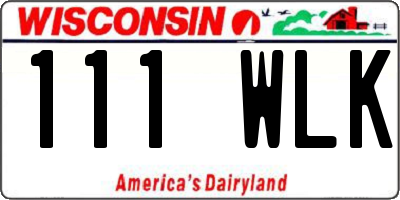 WI license plate 111WLK