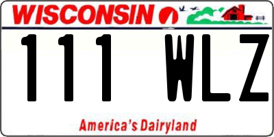 WI license plate 111WLZ