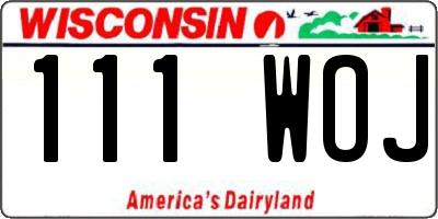 WI license plate 111WOJ