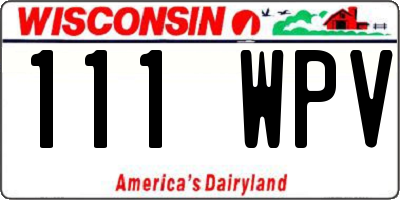 WI license plate 111WPV