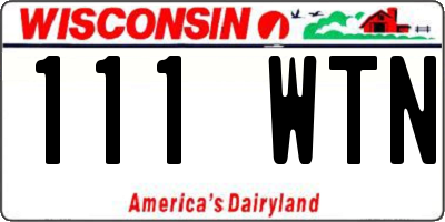 WI license plate 111WTN