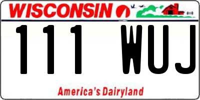 WI license plate 111WUJ