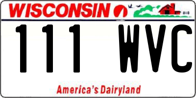 WI license plate 111WVC