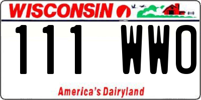 WI license plate 111WWO