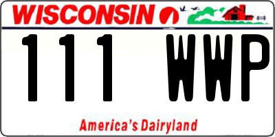 WI license plate 111WWP