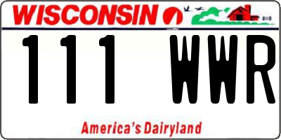 WI license plate 111WWR