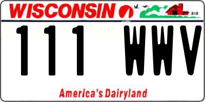WI license plate 111WWV