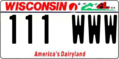 WI license plate 111WWW