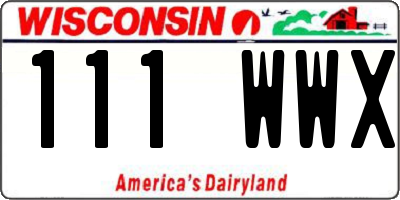 WI license plate 111WWX