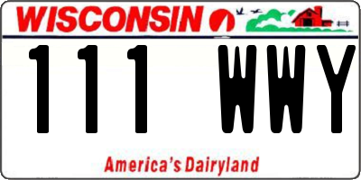 WI license plate 111WWY