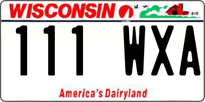 WI license plate 111WXA
