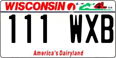 WI license plate 111WXB