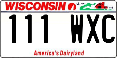WI license plate 111WXC
