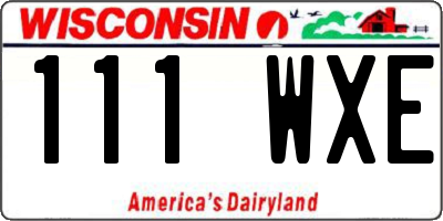 WI license plate 111WXE