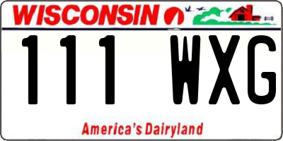 WI license plate 111WXG