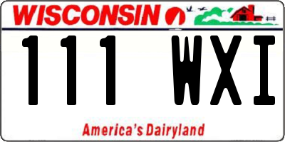 WI license plate 111WXI