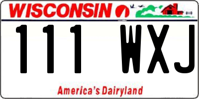 WI license plate 111WXJ