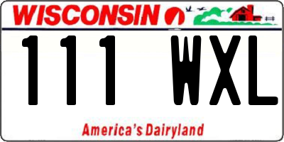 WI license plate 111WXL
