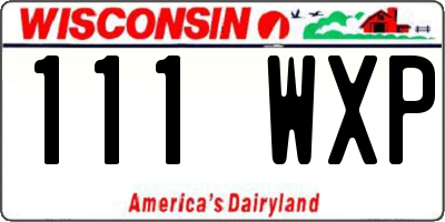 WI license plate 111WXP