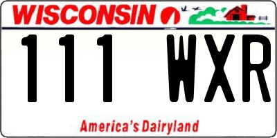 WI license plate 111WXR