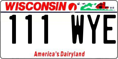 WI license plate 111WYE