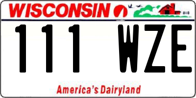 WI license plate 111WZE