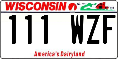 WI license plate 111WZF