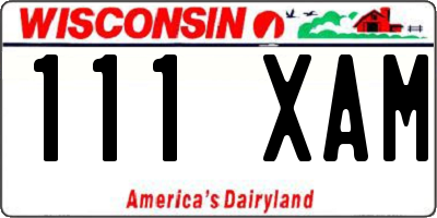 WI license plate 111XAM
