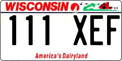WI license plate 111XEF