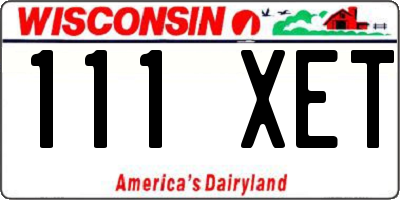 WI license plate 111XET
