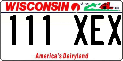 WI license plate 111XEX